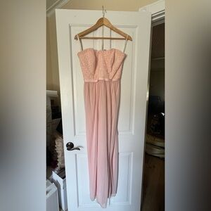 David’s Bridal bridesmaid dress in light pink, size 10